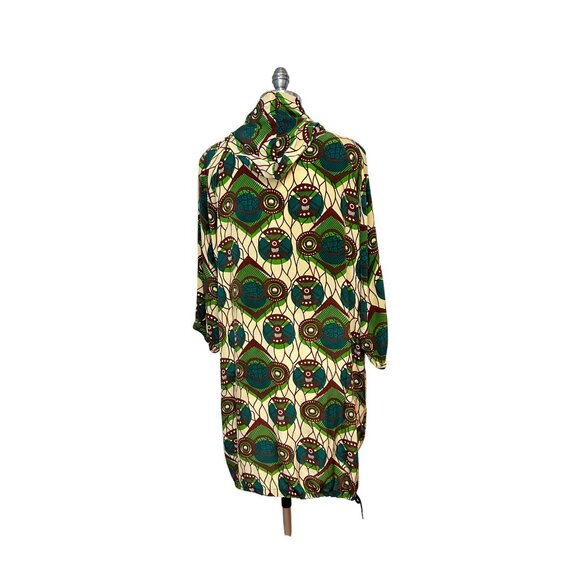 MARNI at H&M Silk Hooded Anorak Parka Style Peacock Print Dress US 6 Rare 2011 - Picture 4 of 7